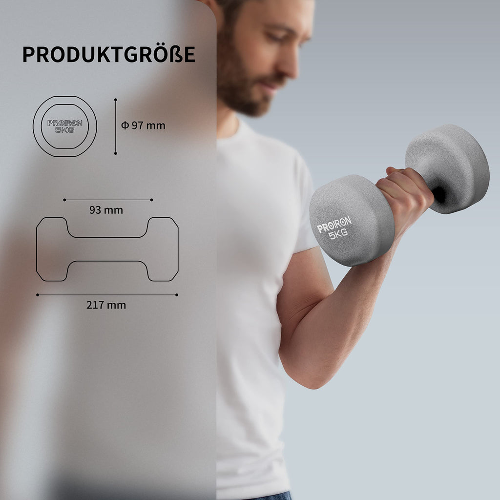 PROIRON Neoprene Dumbbell 1-10kg | Anti-Roll | Warsaw Stock