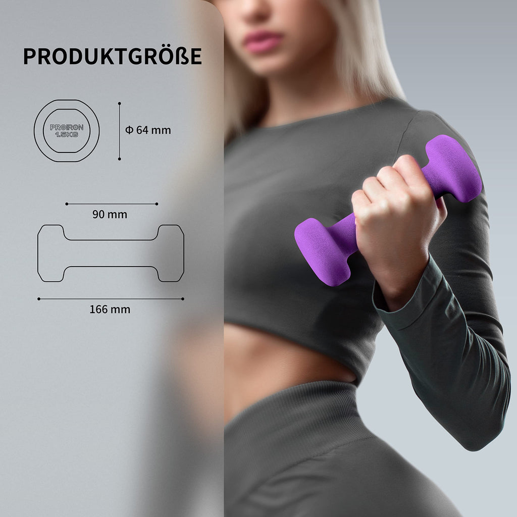 PROIRON Neoprene Dumbbell 1-10kg | Anti-Roll | Warsaw Stock