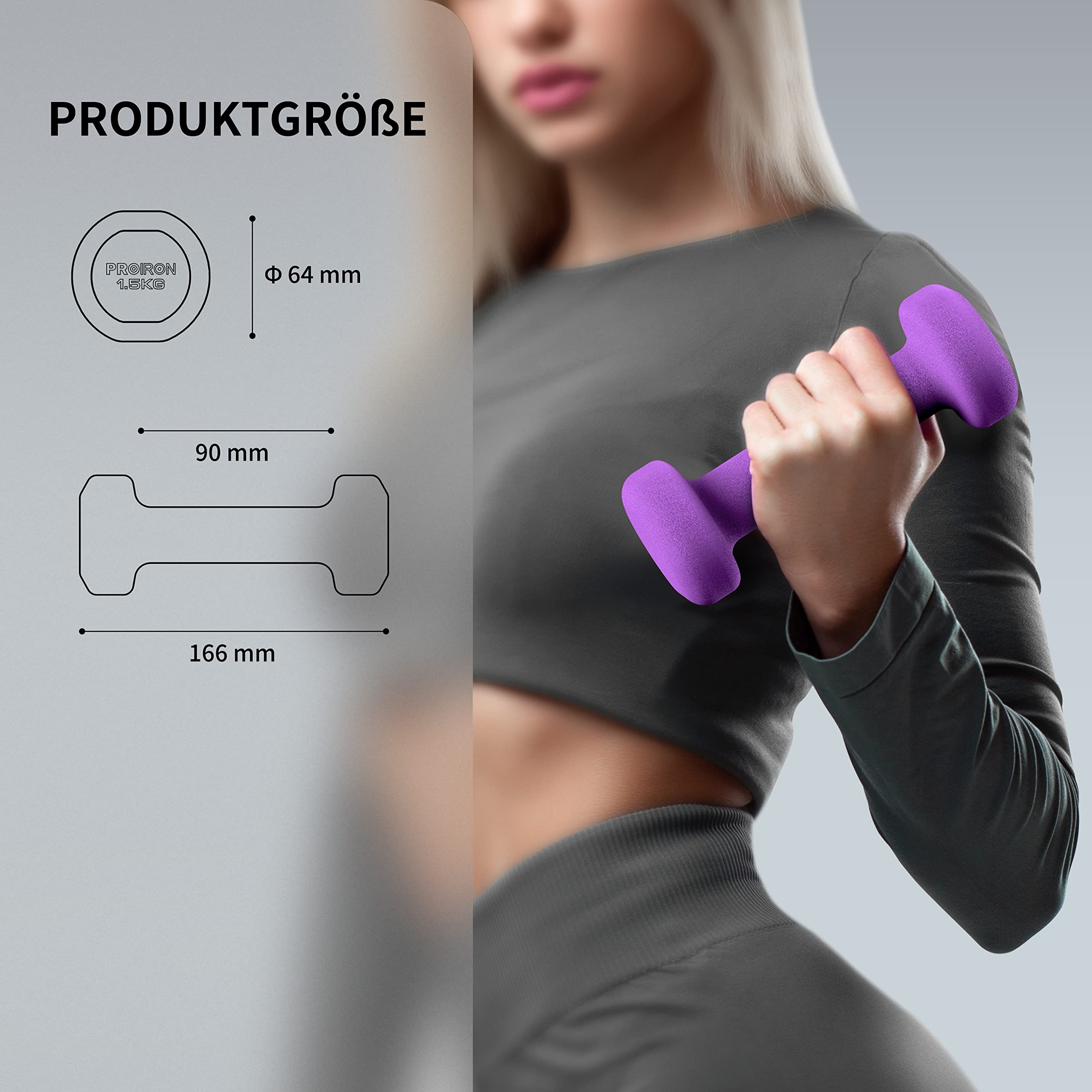 PROIRON Neoprene Dumbbell 1-10kg | Anti-Roll | Warsaw Stock