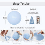 PROIRON 25cm blue Pilates ball – 25cm ball dimensions and inflation instructions