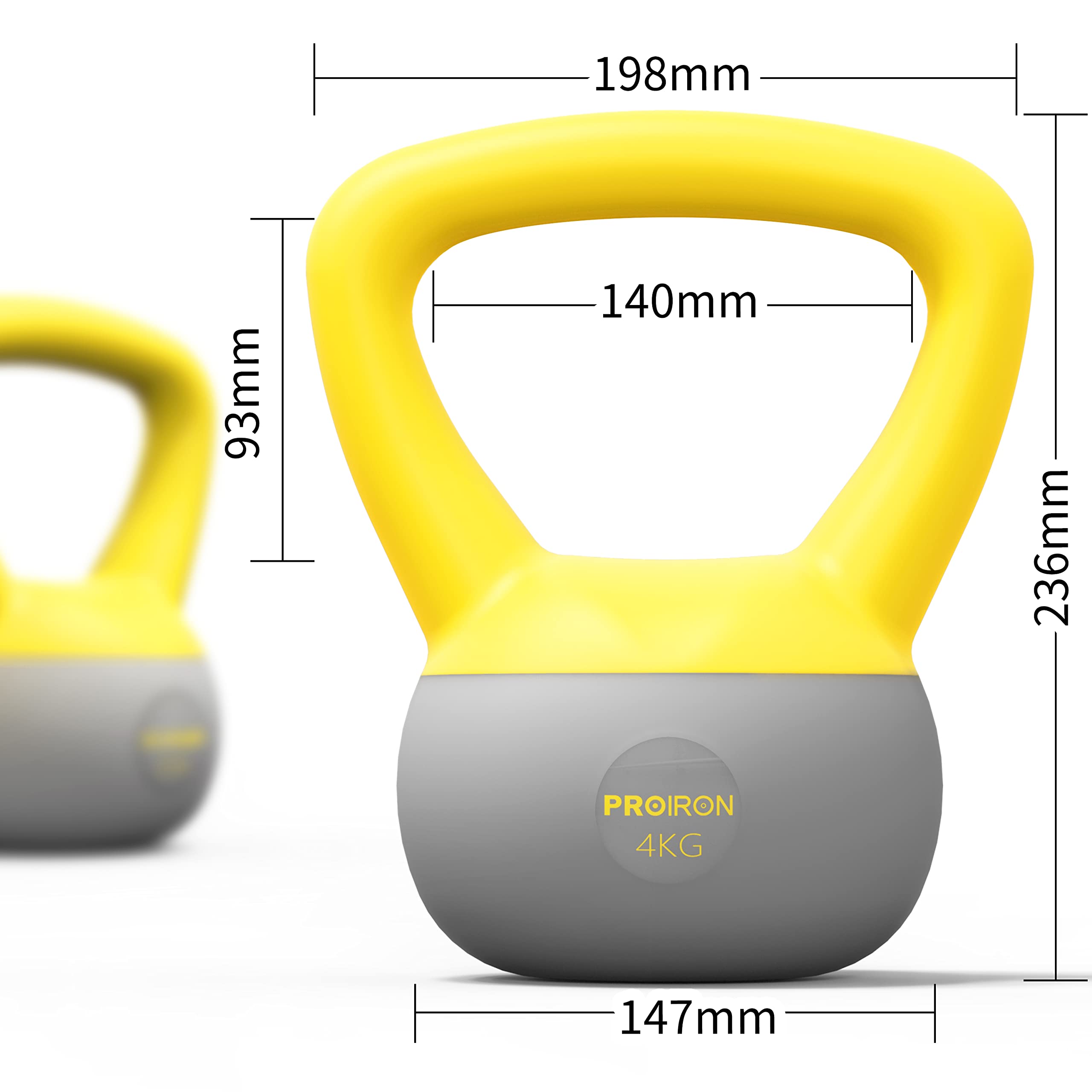 PROIRON Adjustable Cast Iron Kettlebell (4kg, 6kg, 8kg) | Warsaw Stock