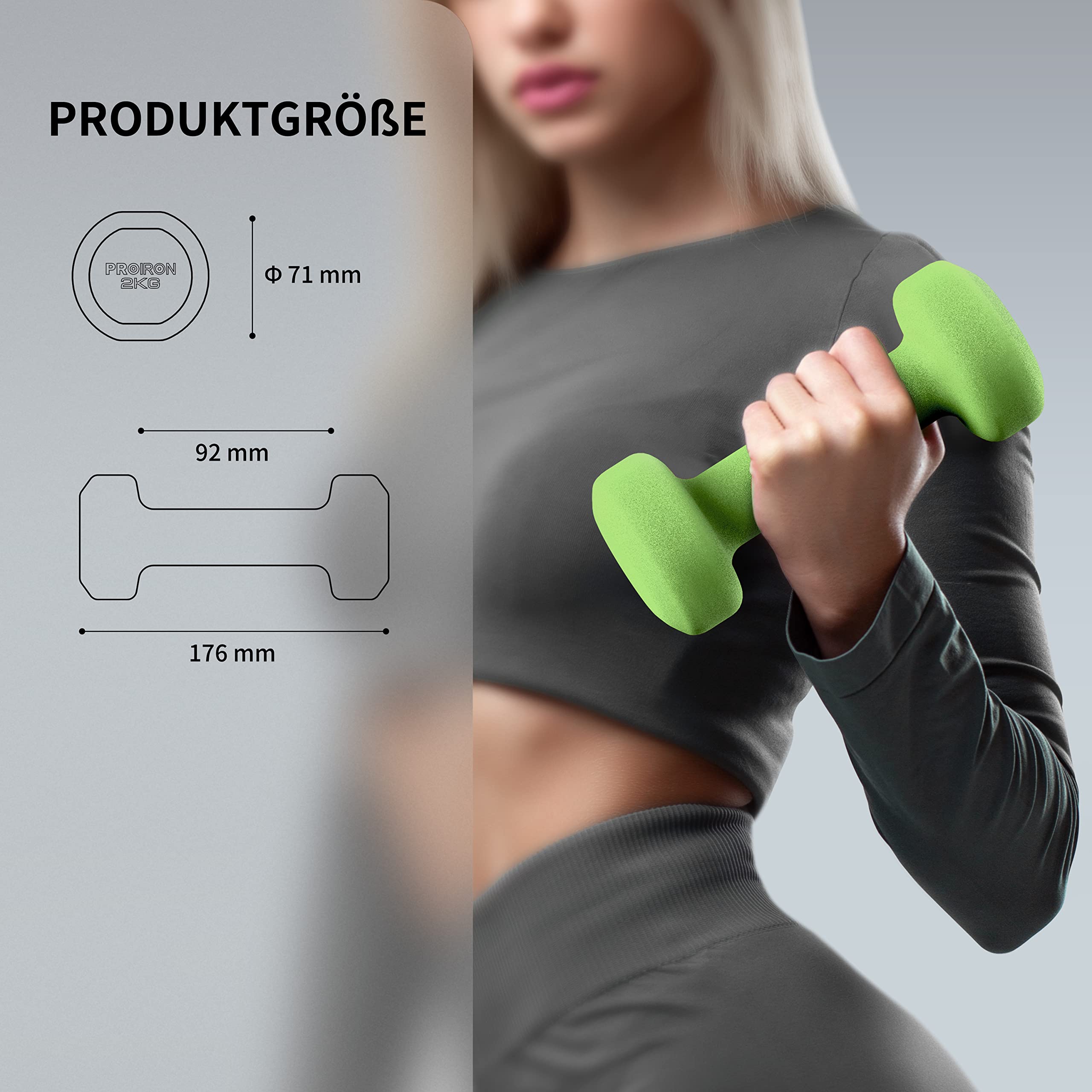 PROIRON Neoprene Dumbbell 1-10kg | Anti-Roll | Warsaw Stock