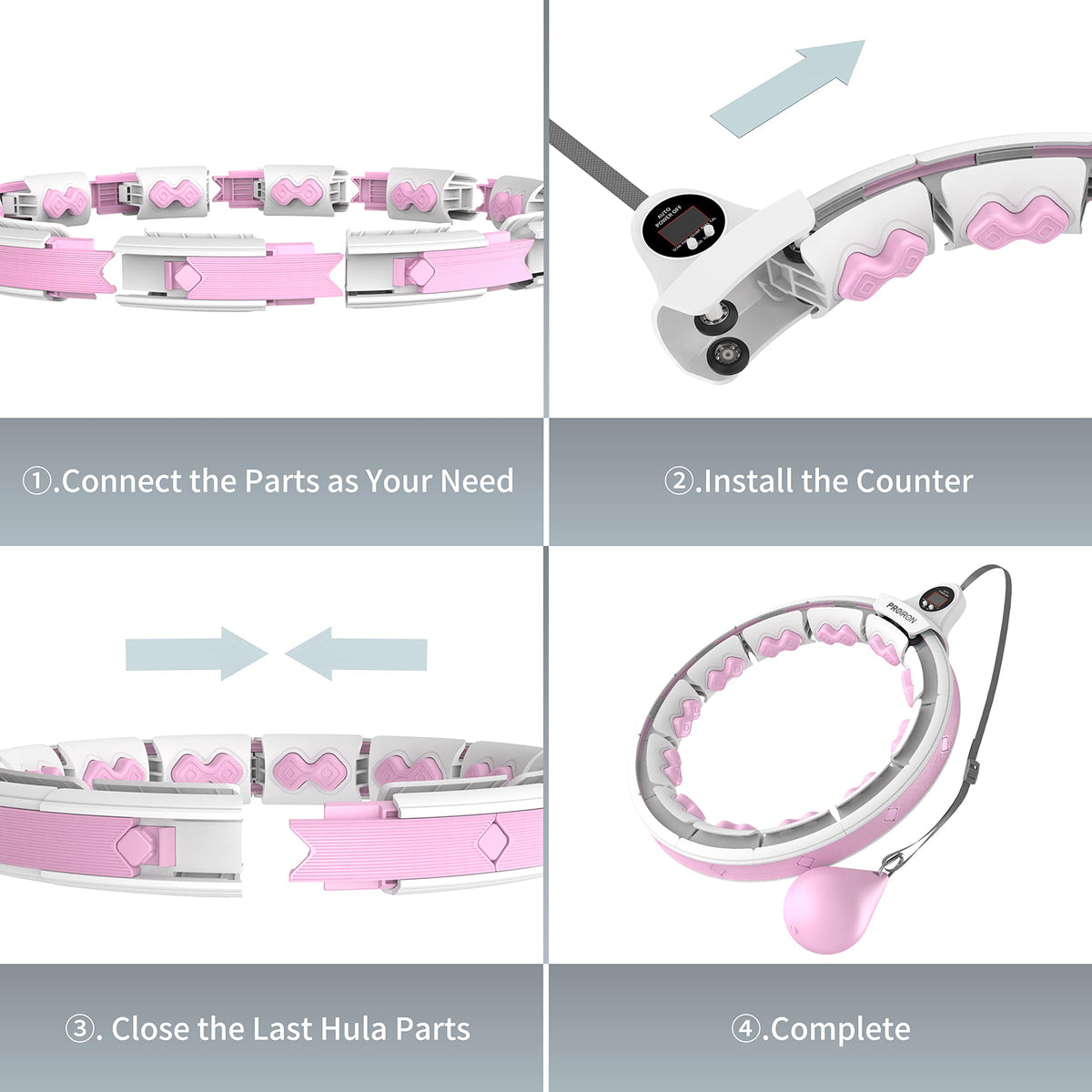 PROIRON counting hula hoop assembly instructions