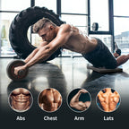 PROIRON ab roller used for a controlled rollout during gym training