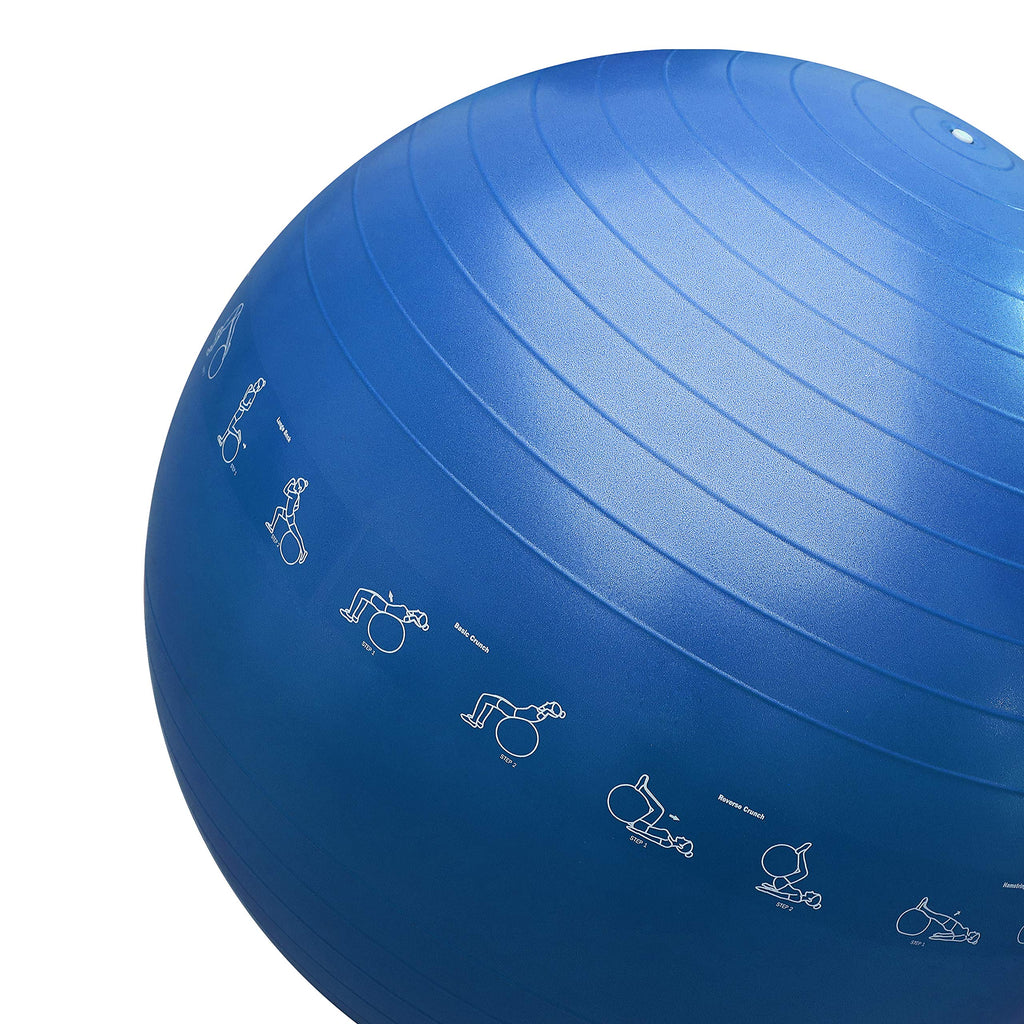PROIRON Anti-Burst Yoga Ball with 18+ Printed Postures (65cm/75cm)