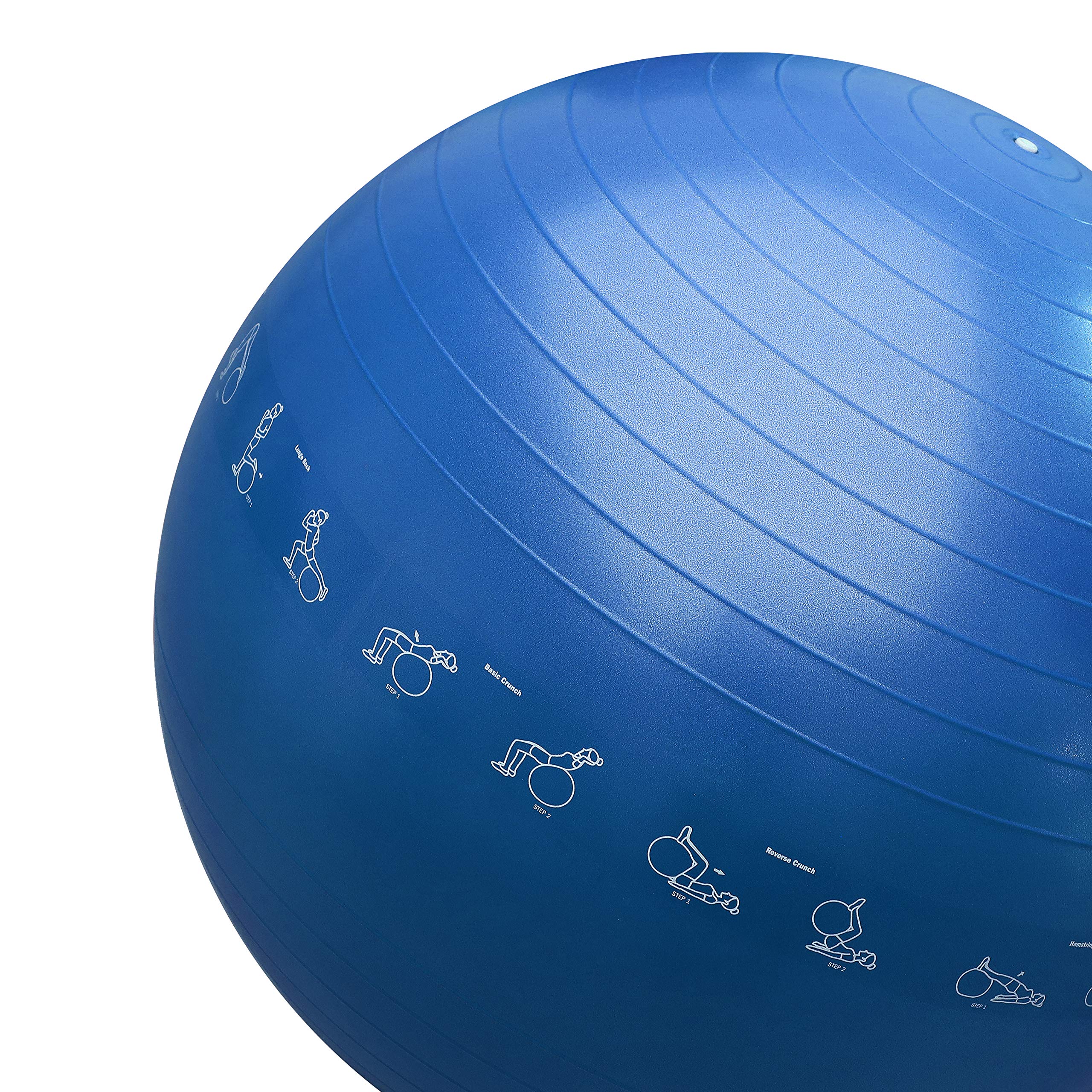 PROIRON Anti-Burst Yoga Ball with 18+ Printed Postures (65cm/75cm)