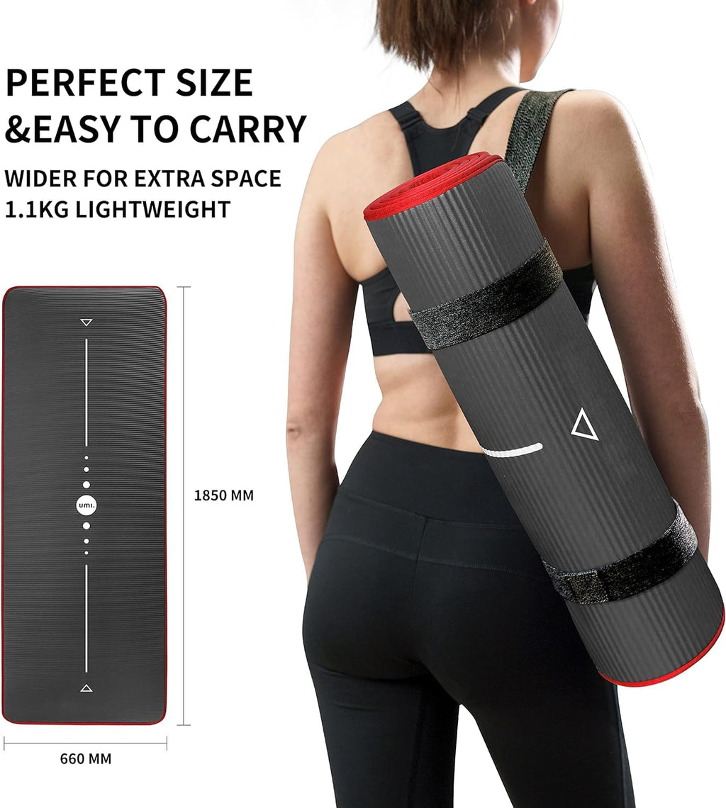 PROIRON NBR Gruba Mata Fitness | Szeroka 10mm Amortyzacja | Mata do Jogi i Ćwiczeń Antypoślizgowa