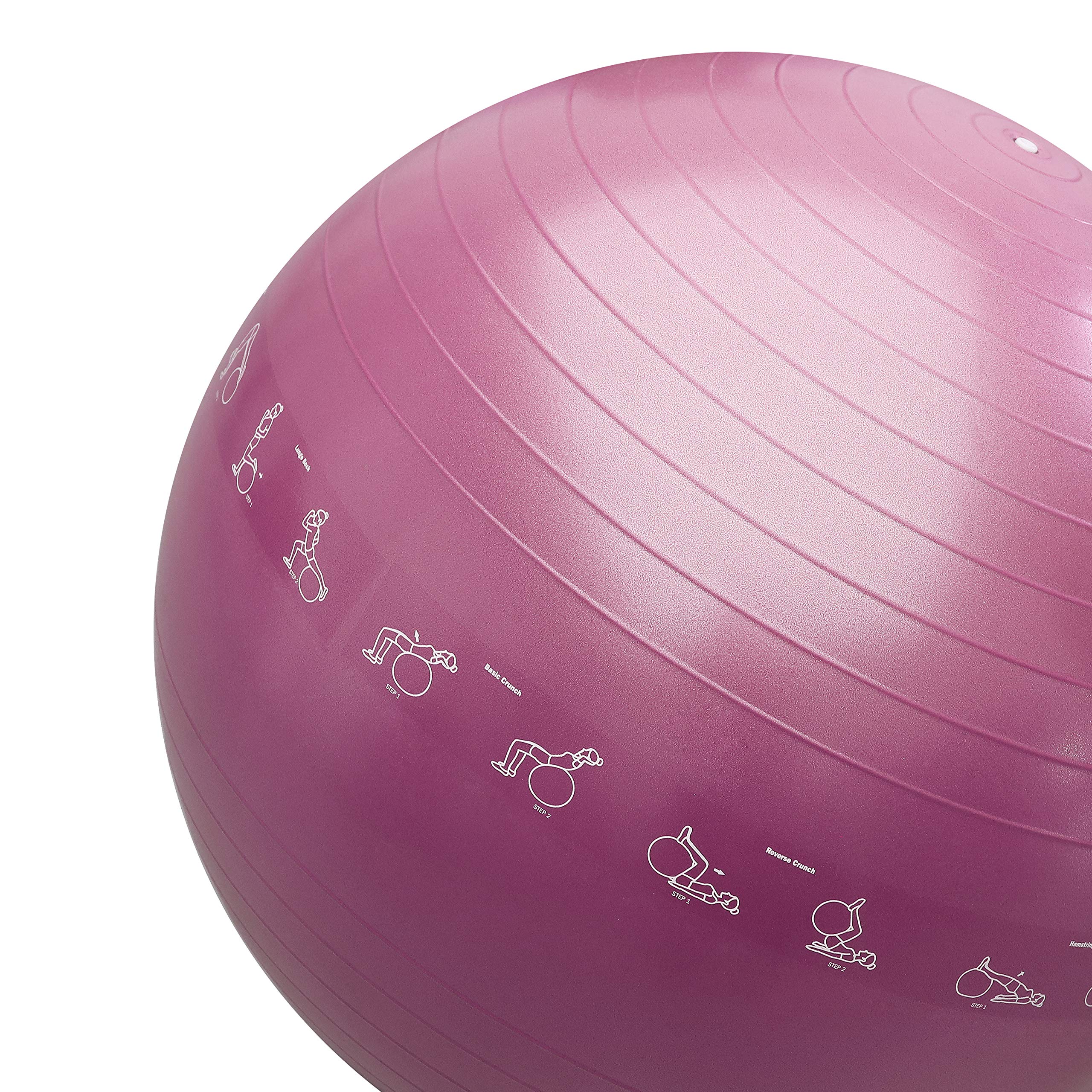 PROIRON Anti-Burst Yoga Ball with 18+ Printed Postures (65cm/75cm)