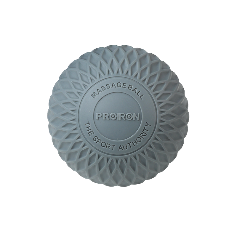 Grey PROIRON solid silicone massage ball with raised texture