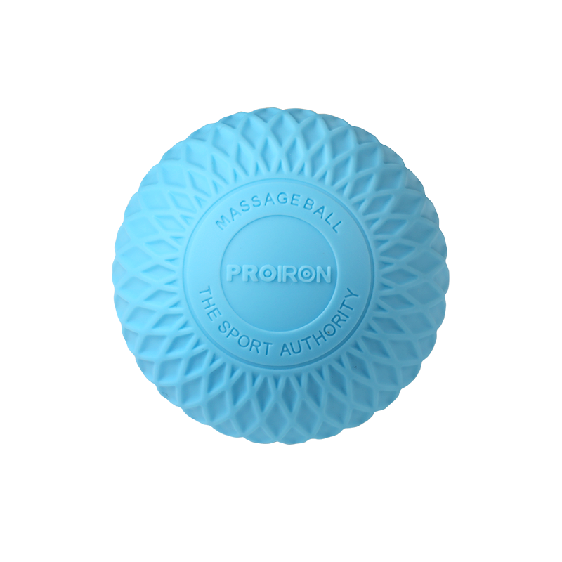 Blue PROIRON solid silicone massage ball with raised texture