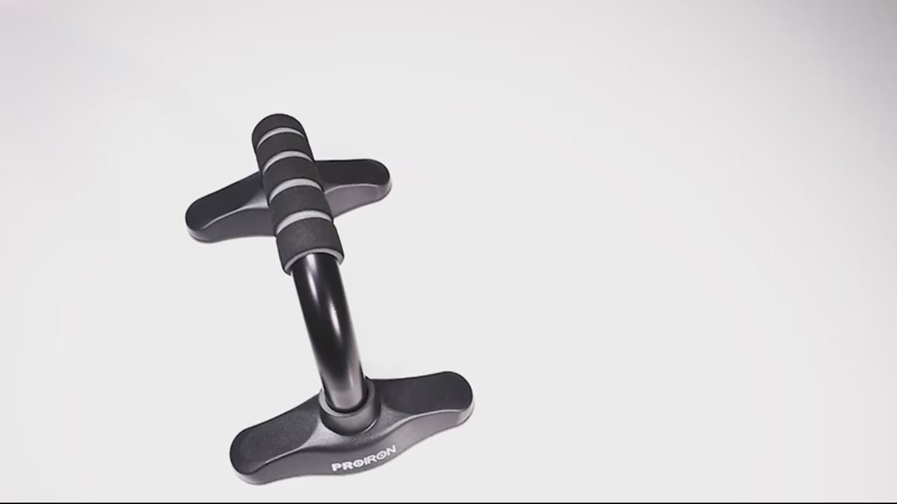 PROIRON steel push-up bars demonstration, grip details and assembly